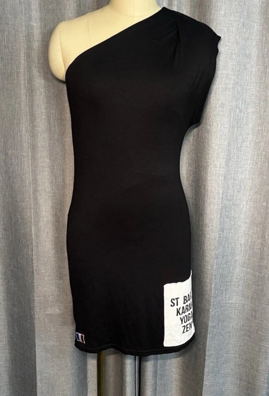 St Barth Karma Yoga Zen One Shoulder Black Dress